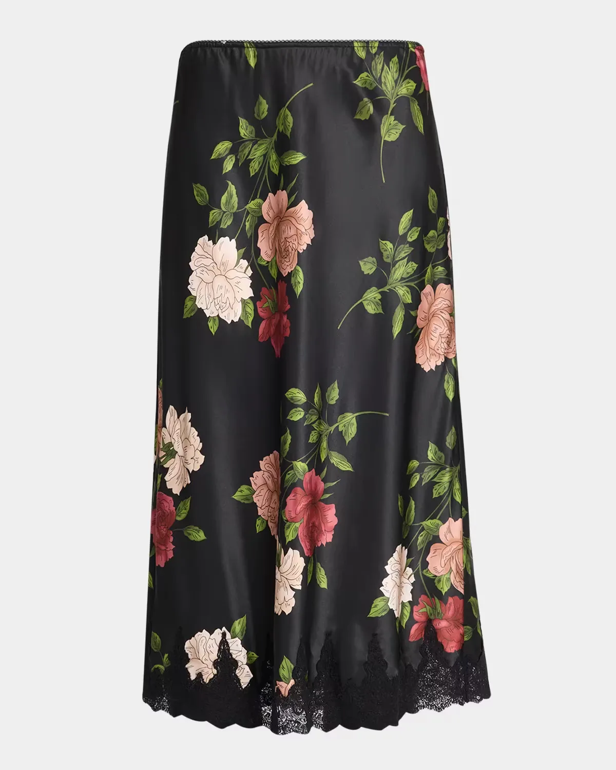 Eloriya Bias-Cut Floral Midi Skirt by Johnny Was