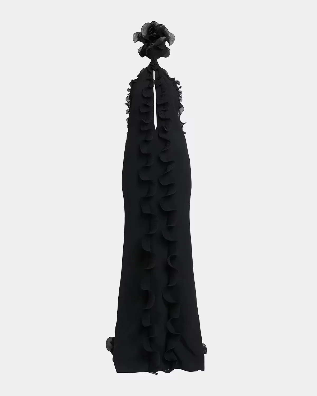 Silk Crepe Ruffled Halter Evening Dress by Tom Ford
