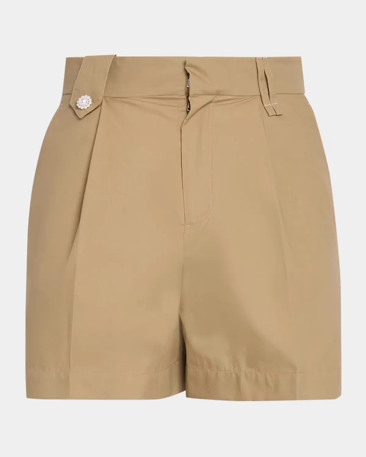 Cotton Twill Tailored Pleated Shorts by Simone Rocha