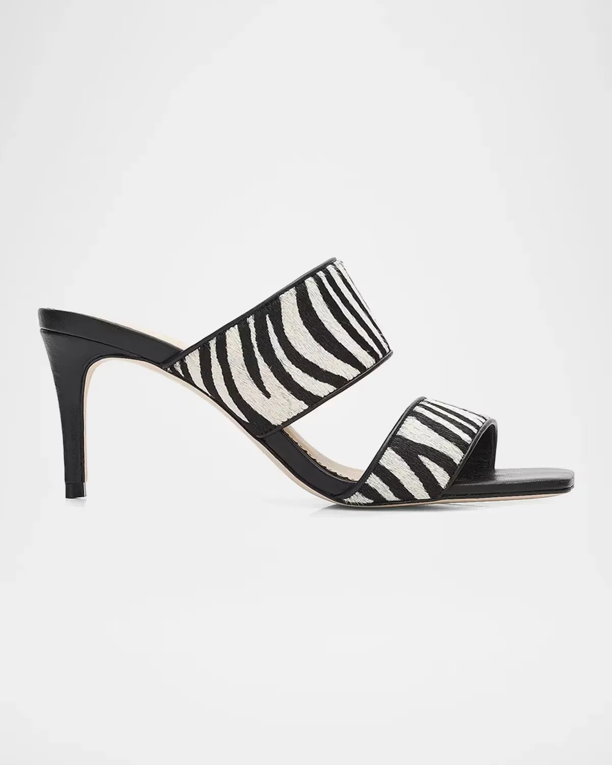 70mm Sutton Zebra Calf Hair Sandals by Cinq  Sept