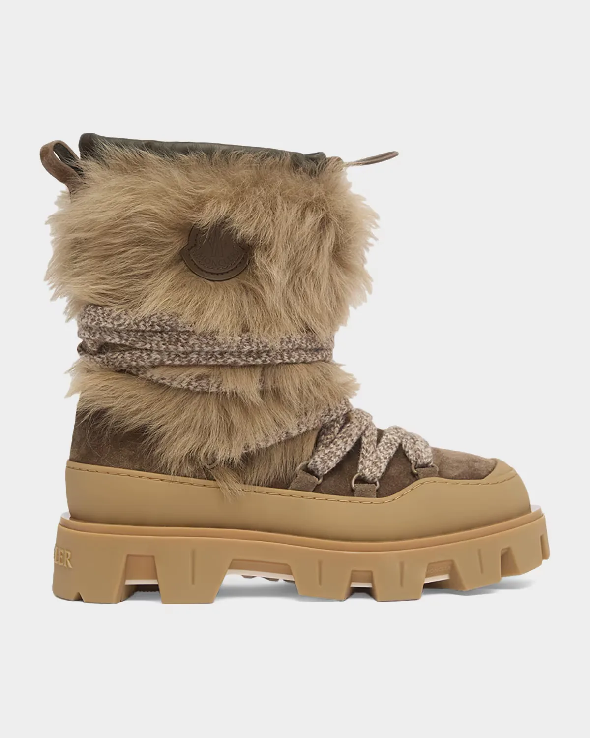 Peak Apres Shearling and Suede Boots by Moncler