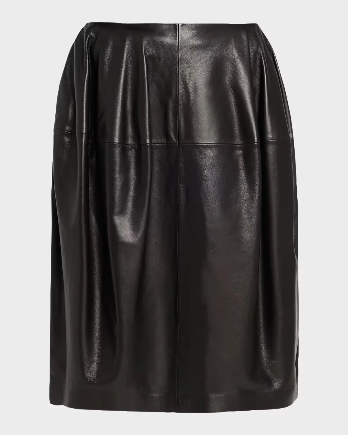 Short Sculptural Leather Skirt