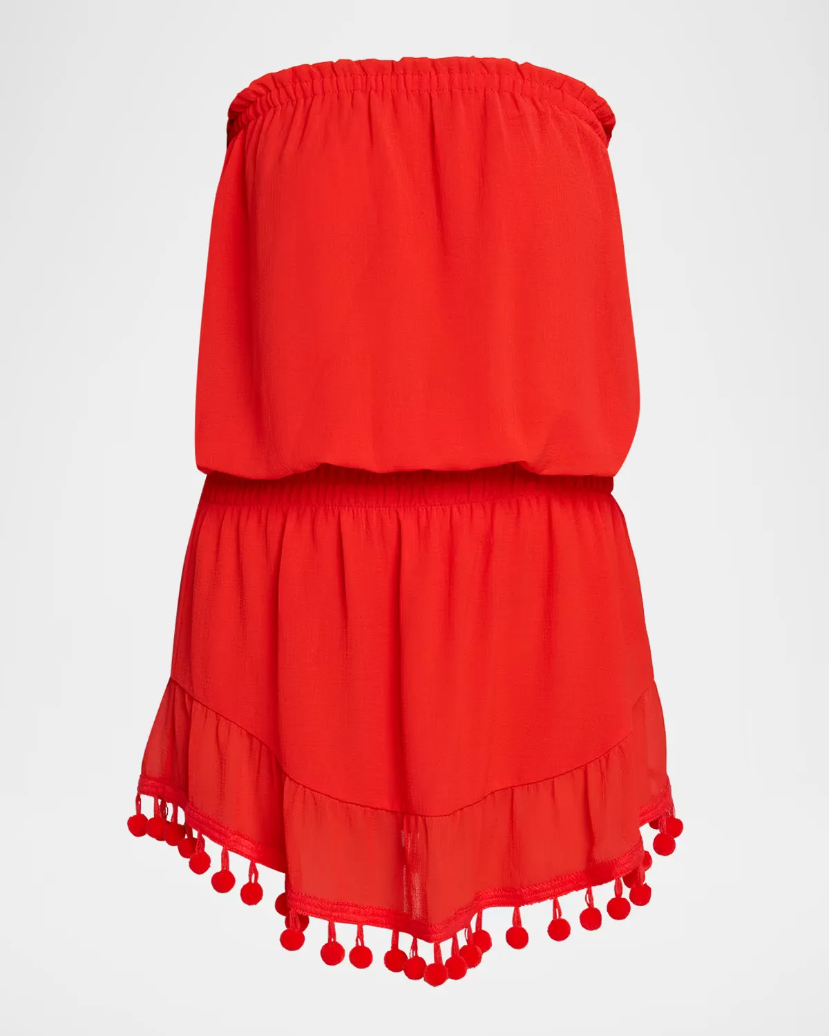 Marcie Strapless Coverup Dress with Pompoms by Ramy Brook