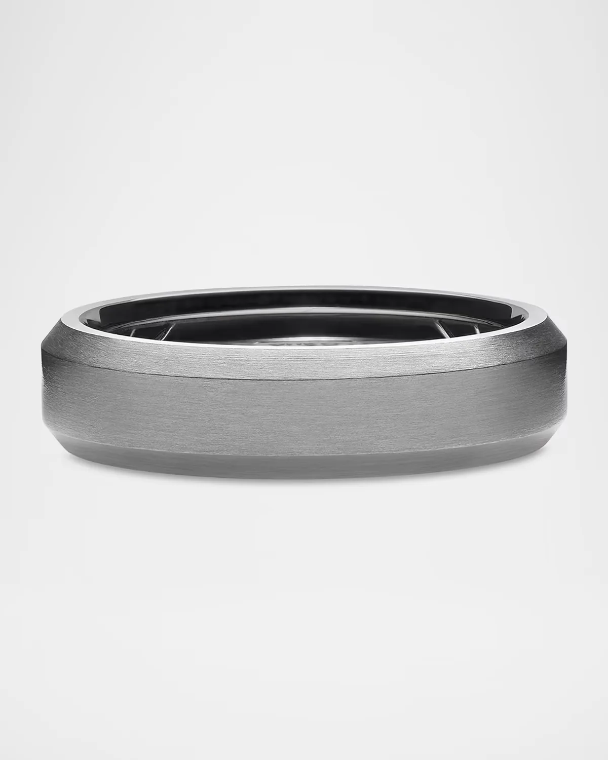 Beveled Band Ring in Titanium, 6mm by David Yurman