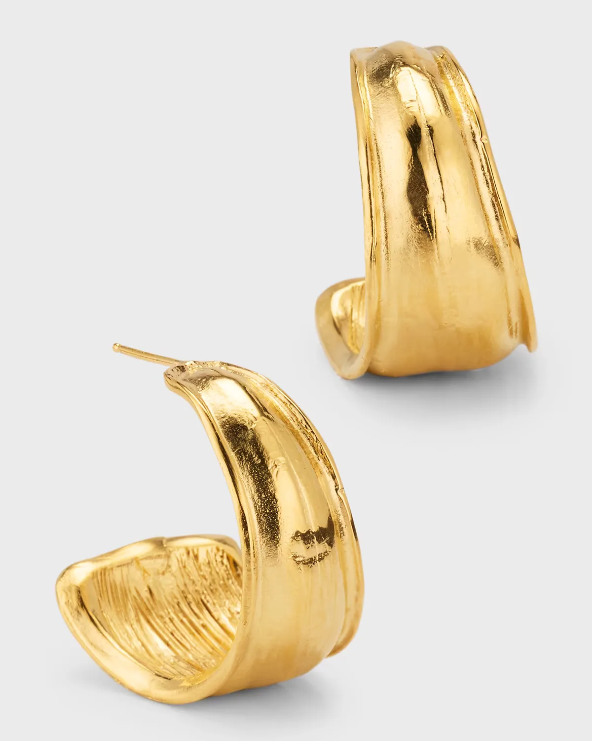 Thick Gold-Plated Hoop Earrings by Devon Leigh