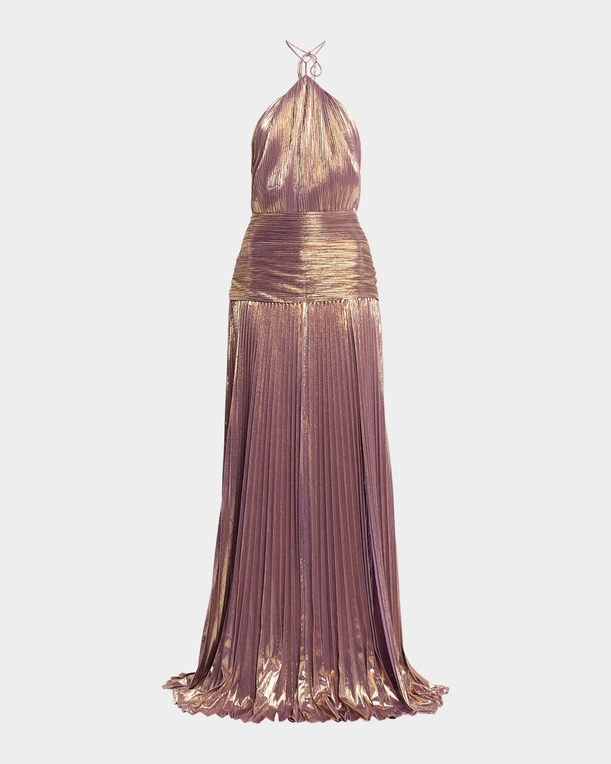 Thalia Metallic Halter Gown
