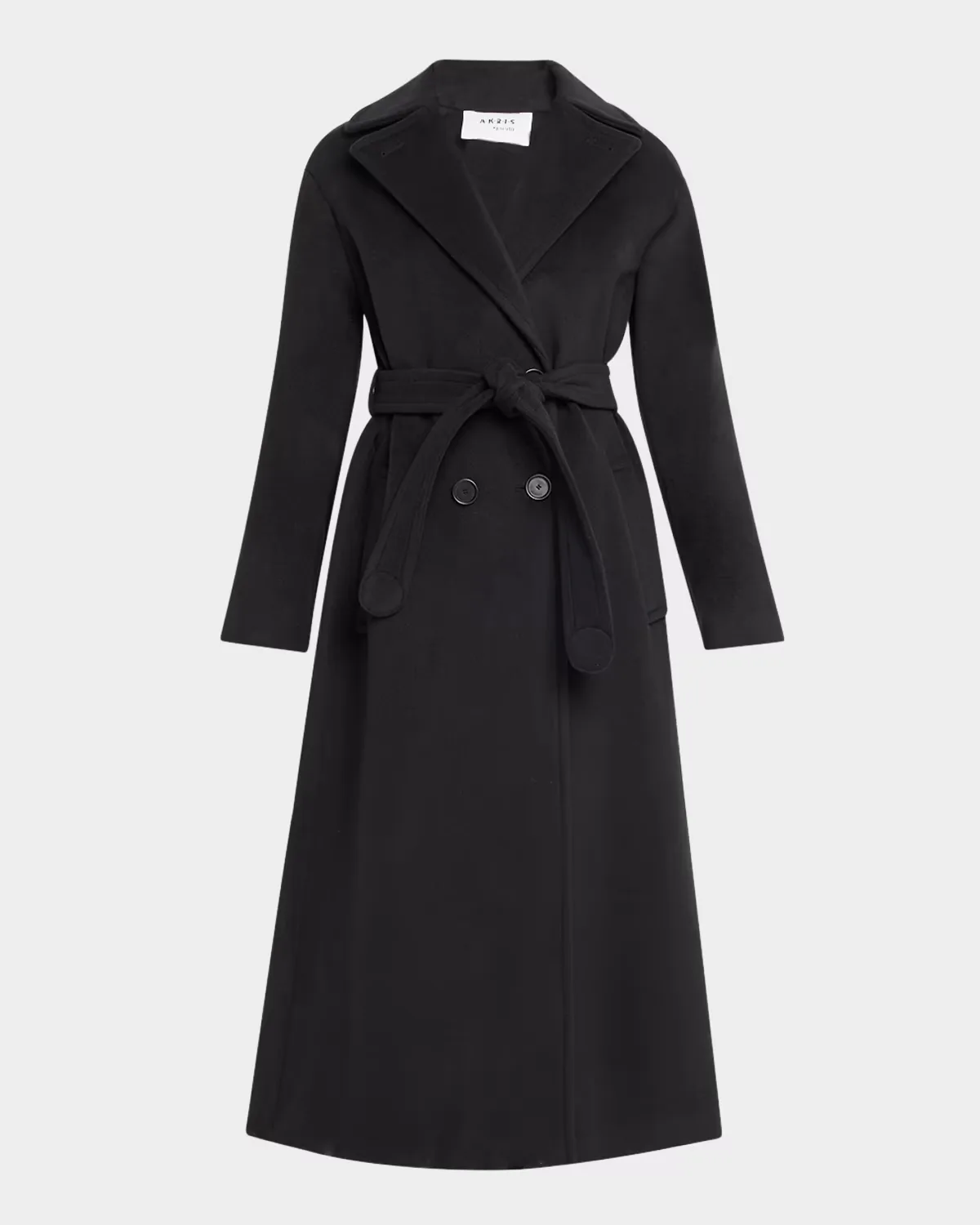 Long Double-Breast Belted Wool-Cashmere Coat by Akris Punto