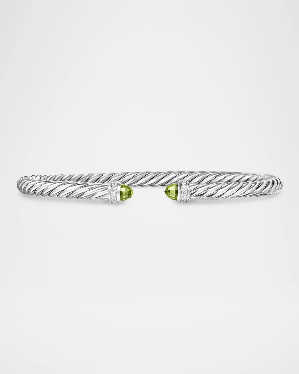Modern Cable Flex Bracelet with Gemstones and Diamonds in Silver, 4mm by David Yurman