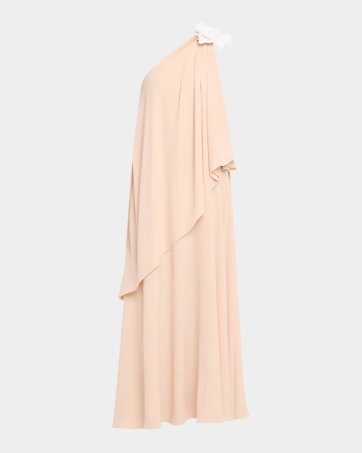 Solena One-Shoulder Georgette Gown by Halston