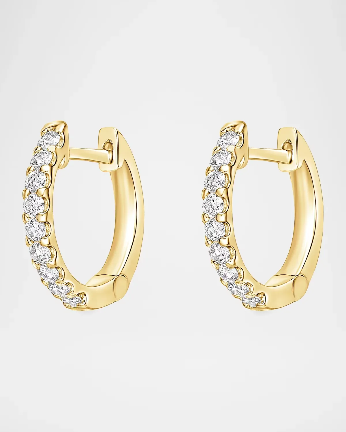 18K Yellow Gold Odessa Huggie Earrings with Diamonds