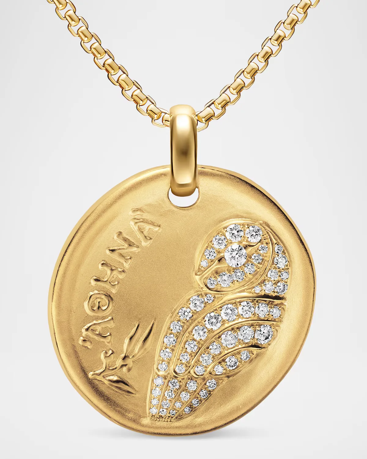 Athena Medallion Amulet with Diamonds in 18K Gold, 28mm by David Yurman