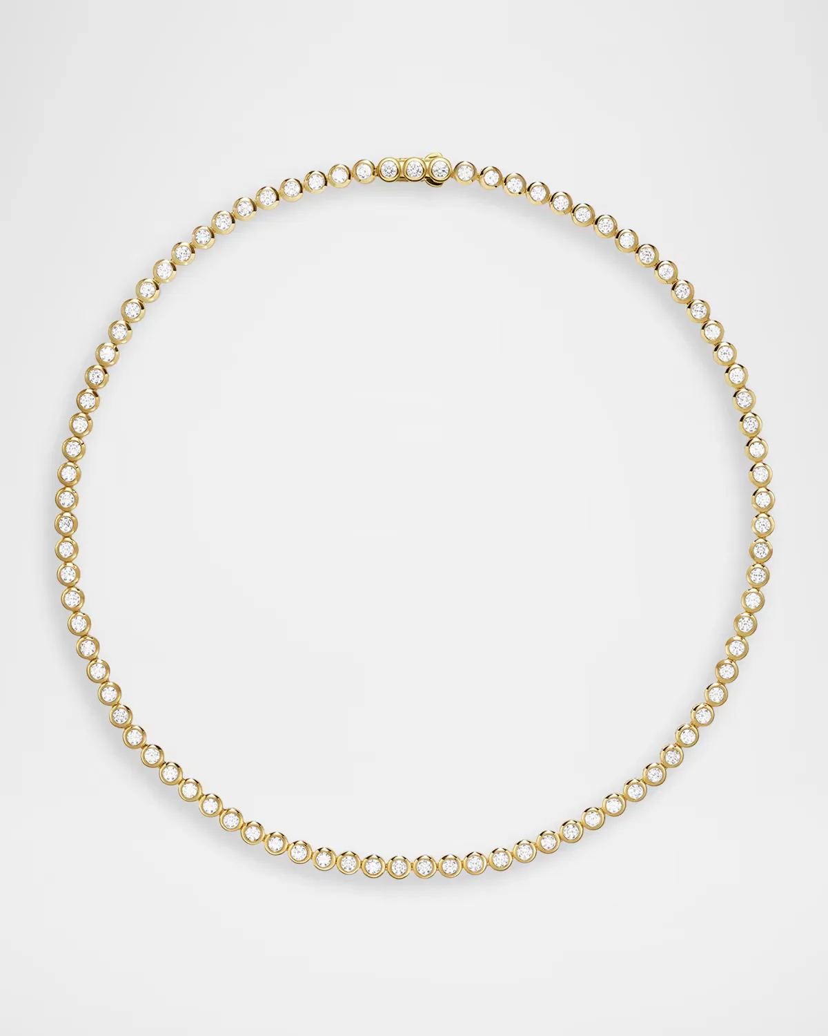 Bezel Set Tennis Necklace with Diamonds in 18K Gold, 4.7mm by David Yurman