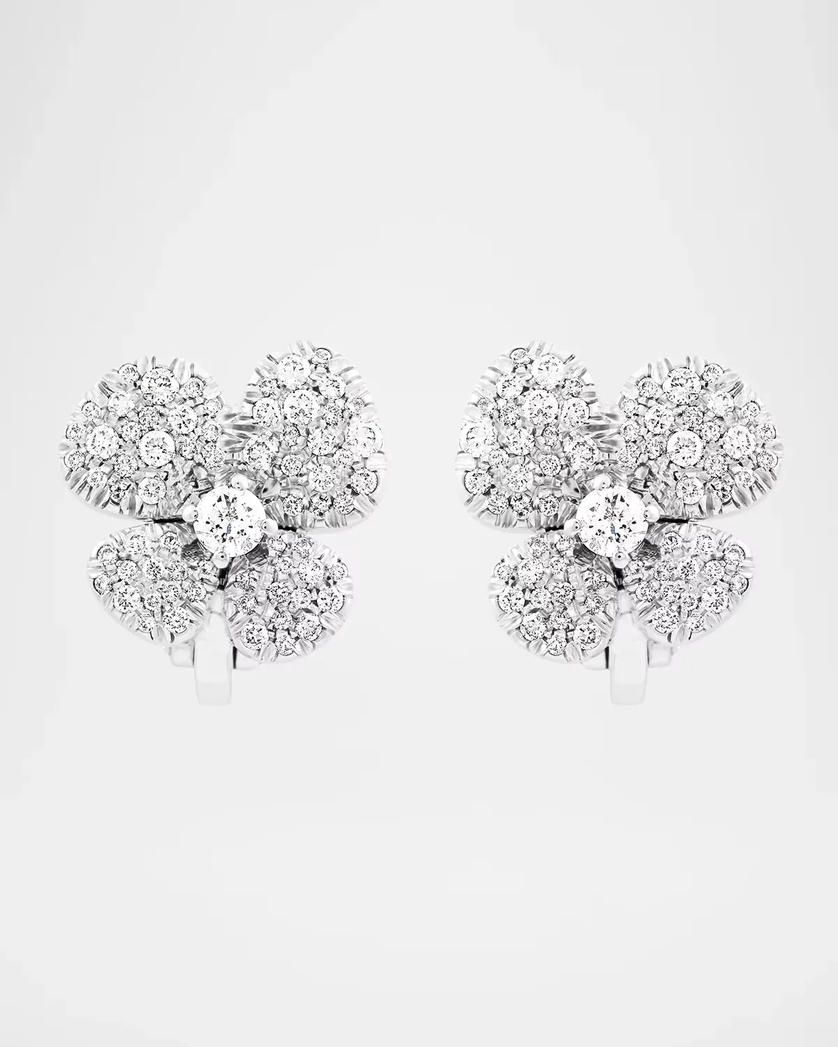 Ischia 18K White Gold & 1.54 TCW Diamond Flower Stud Earrings by Miseno