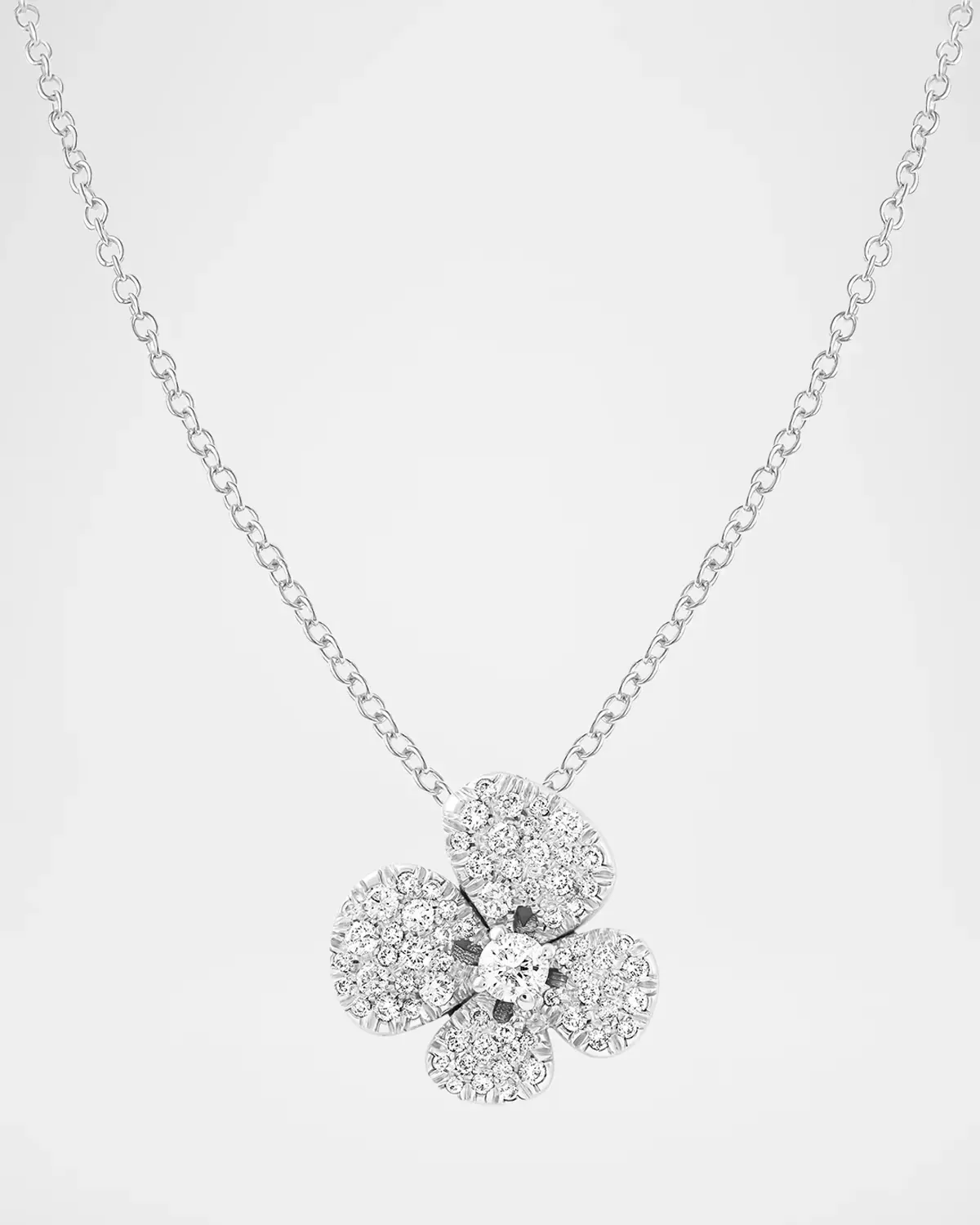 Ischia 18K White Gold & 0.73 TCW Diamond Flower Pendant Necklace
