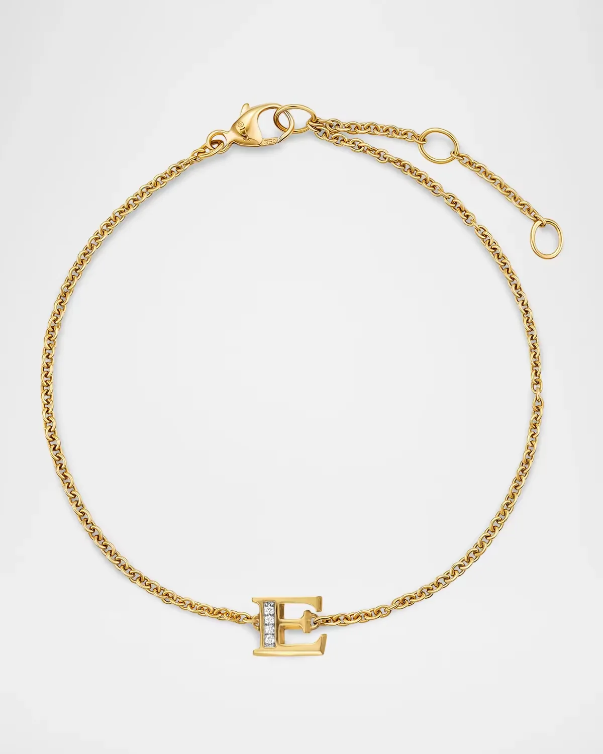 Petite Pave Initial Chain Bracelet with Diamonds in 18K Gold by David Yurman
