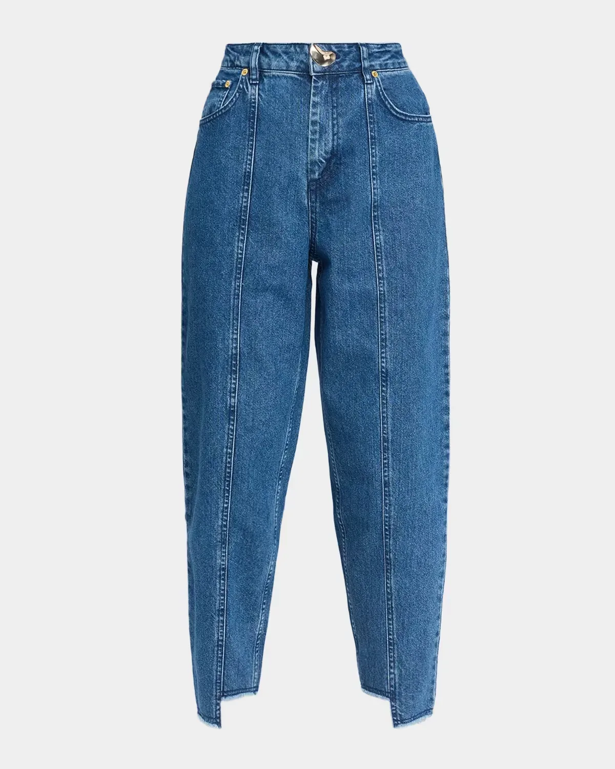 Tapered Barrel-Leg Stepped Ankle Jeans by Akyn Studio