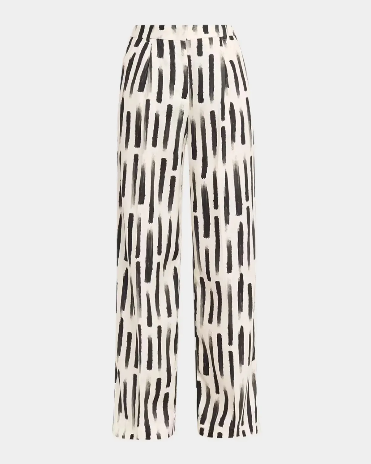 Tailored Abstract-Print Pleated Straight-Leg Trousers by Akyn Studio