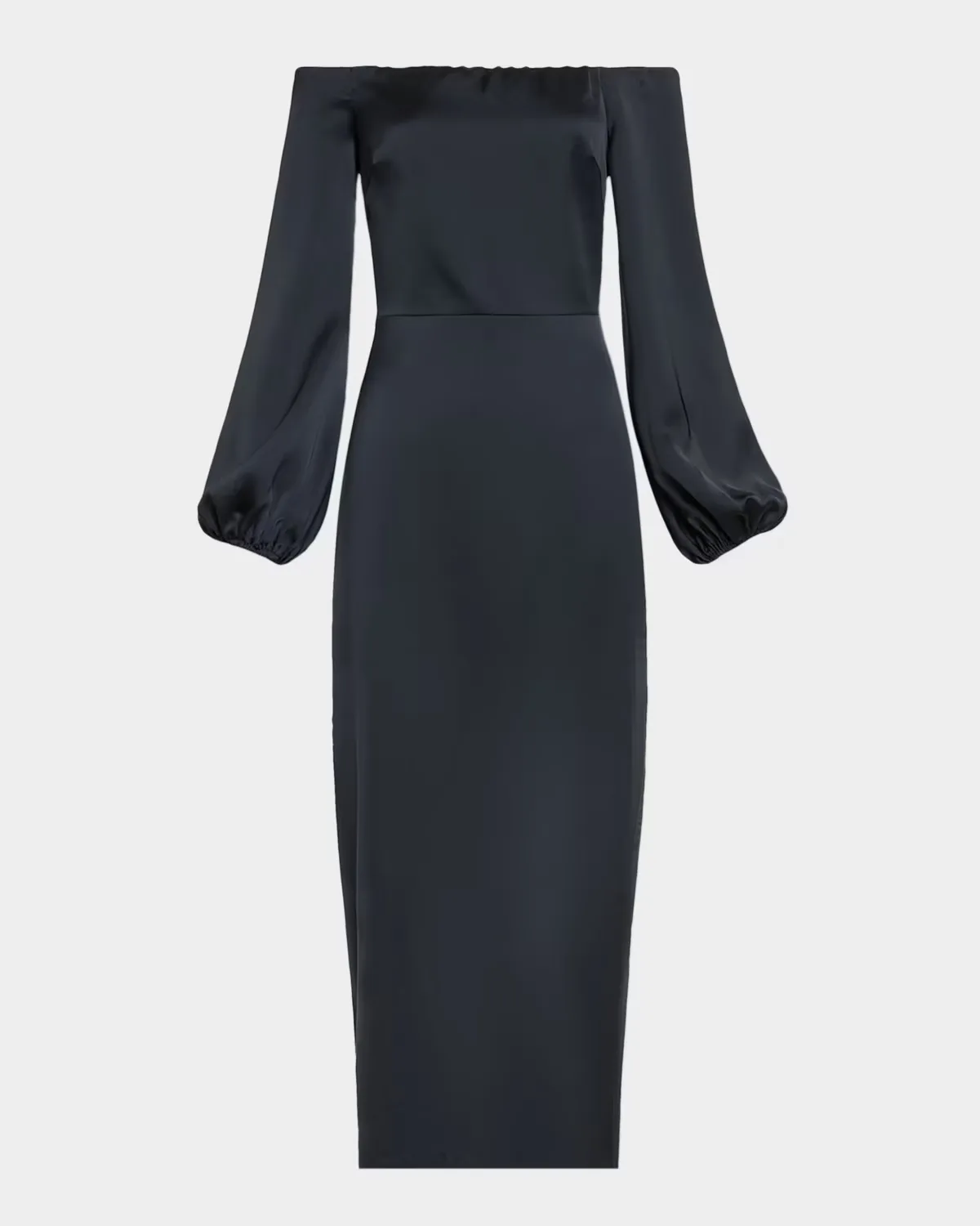 Shiyan Off-Shoulder Stretch Satin Midi Dress by Ramy Brook