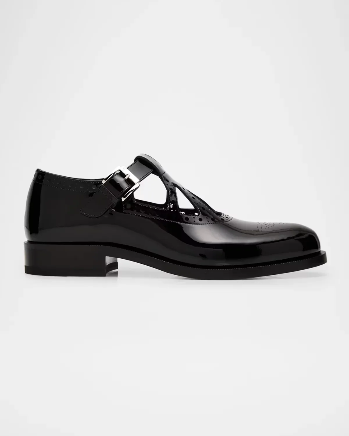 Marc Poppin Brogue Leather T-Strap Loafers by Christian Louboutin
