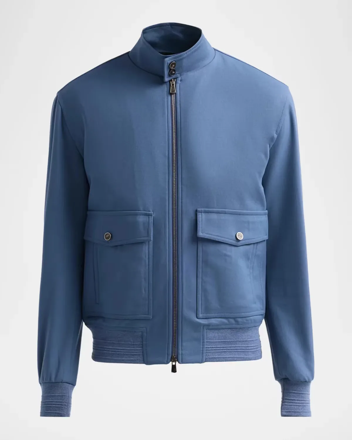 Baracuta Stretch-Wool Zip-Up Bomber Jacket by Isaia