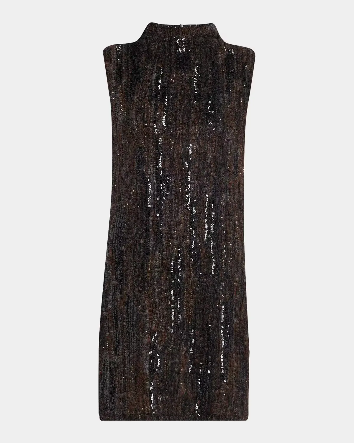 Sequined Boucle Knit Sleeveless Mini Dress by Brunello Cucinelli