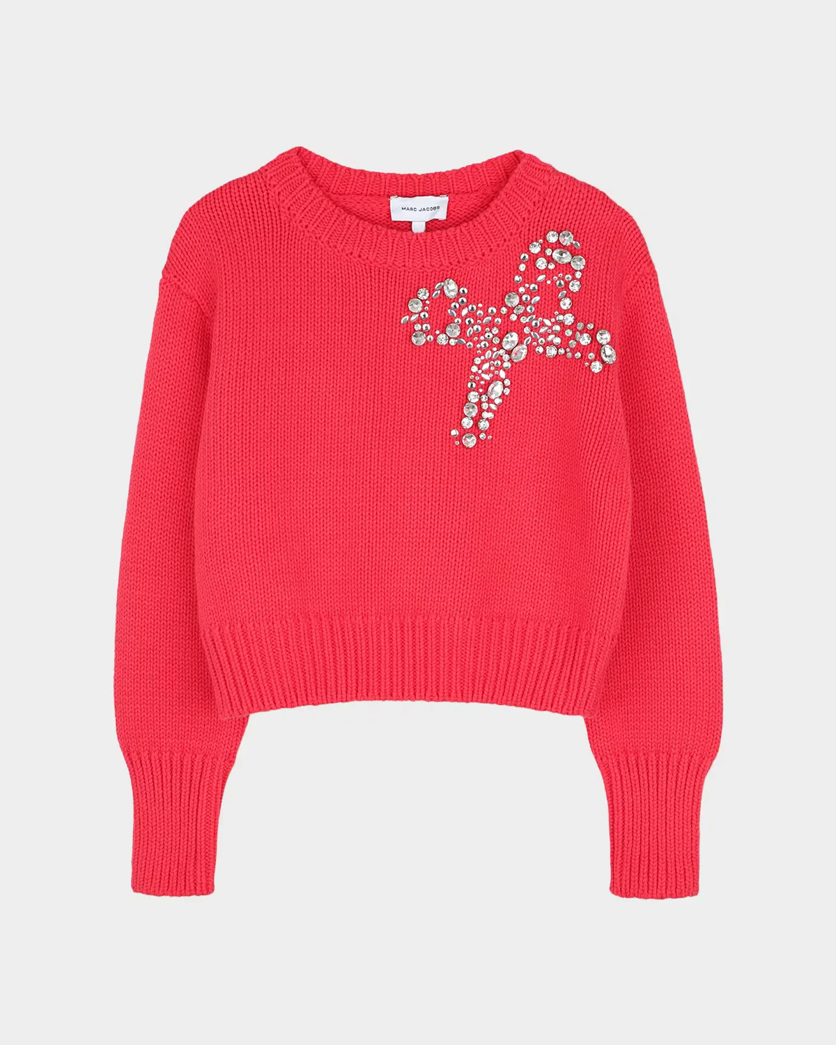 Rhinestone Bow Cotton Sweater by Marc Jacobs