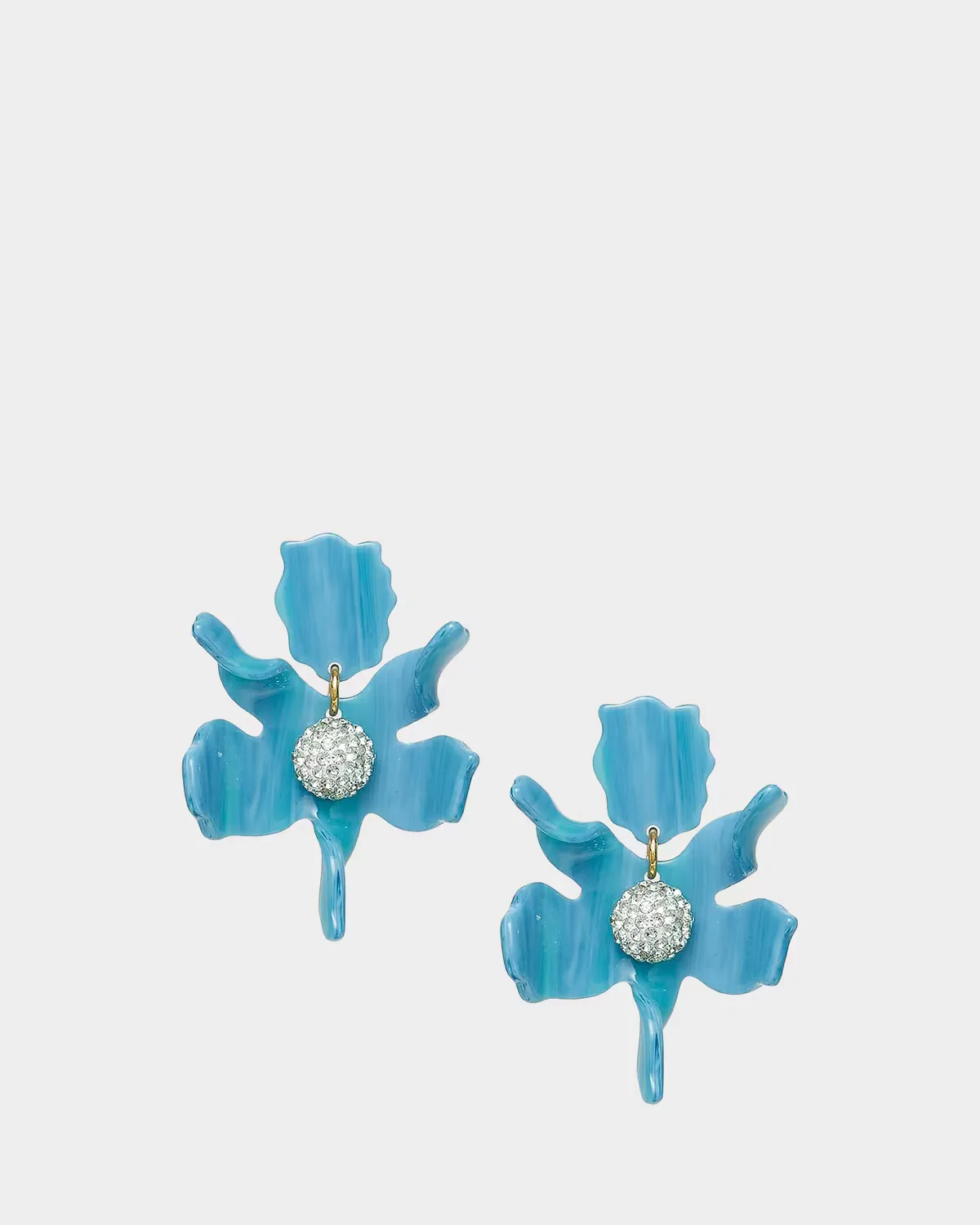 Small Crystal Lily Glass Crystal Stud Earrings by Lele Sadoughi