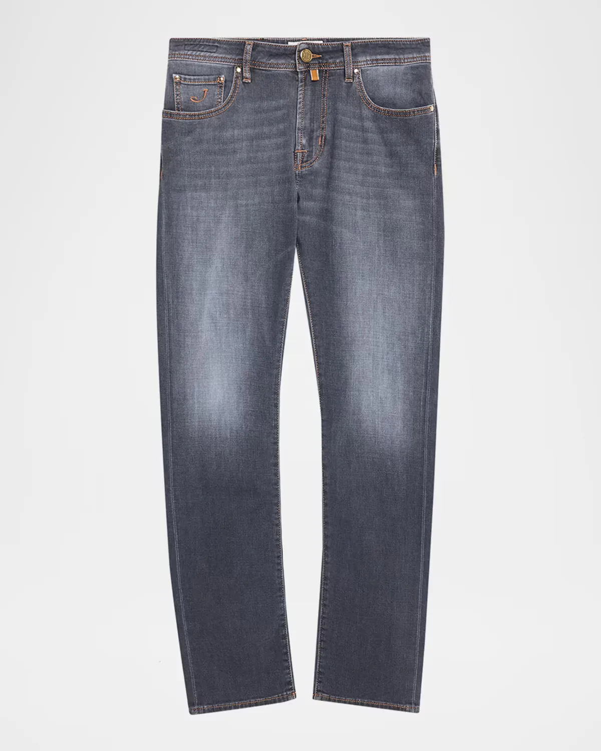 Slim Straight-Leg Washed Black Denim Jeans by Jacob Cohen