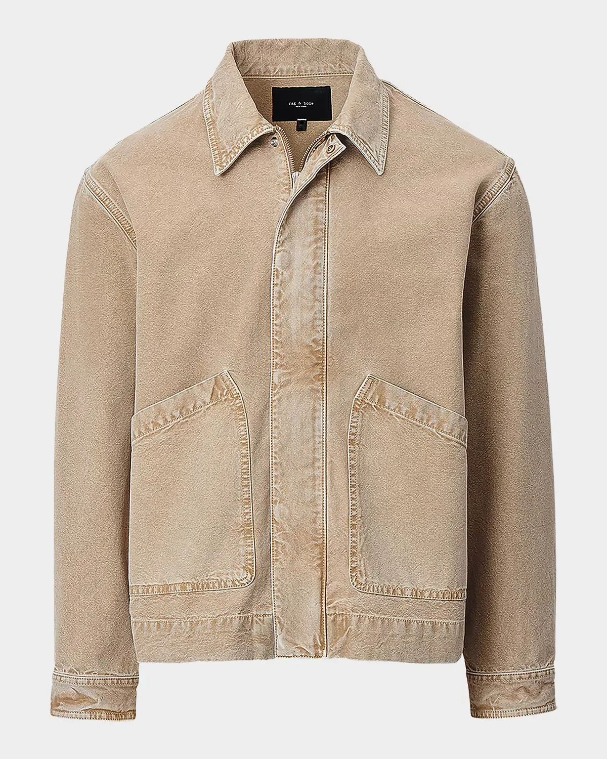 Faded Canvas Full-Zip Shirt Jacket