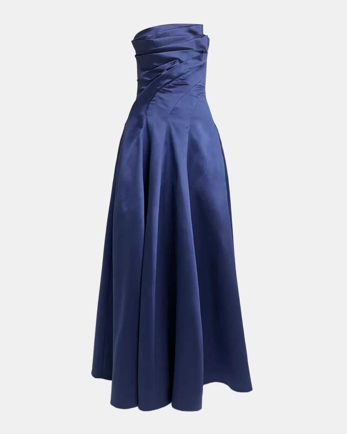 Asymmetric Strapless Satin Ball Gown by Talbot Runhof