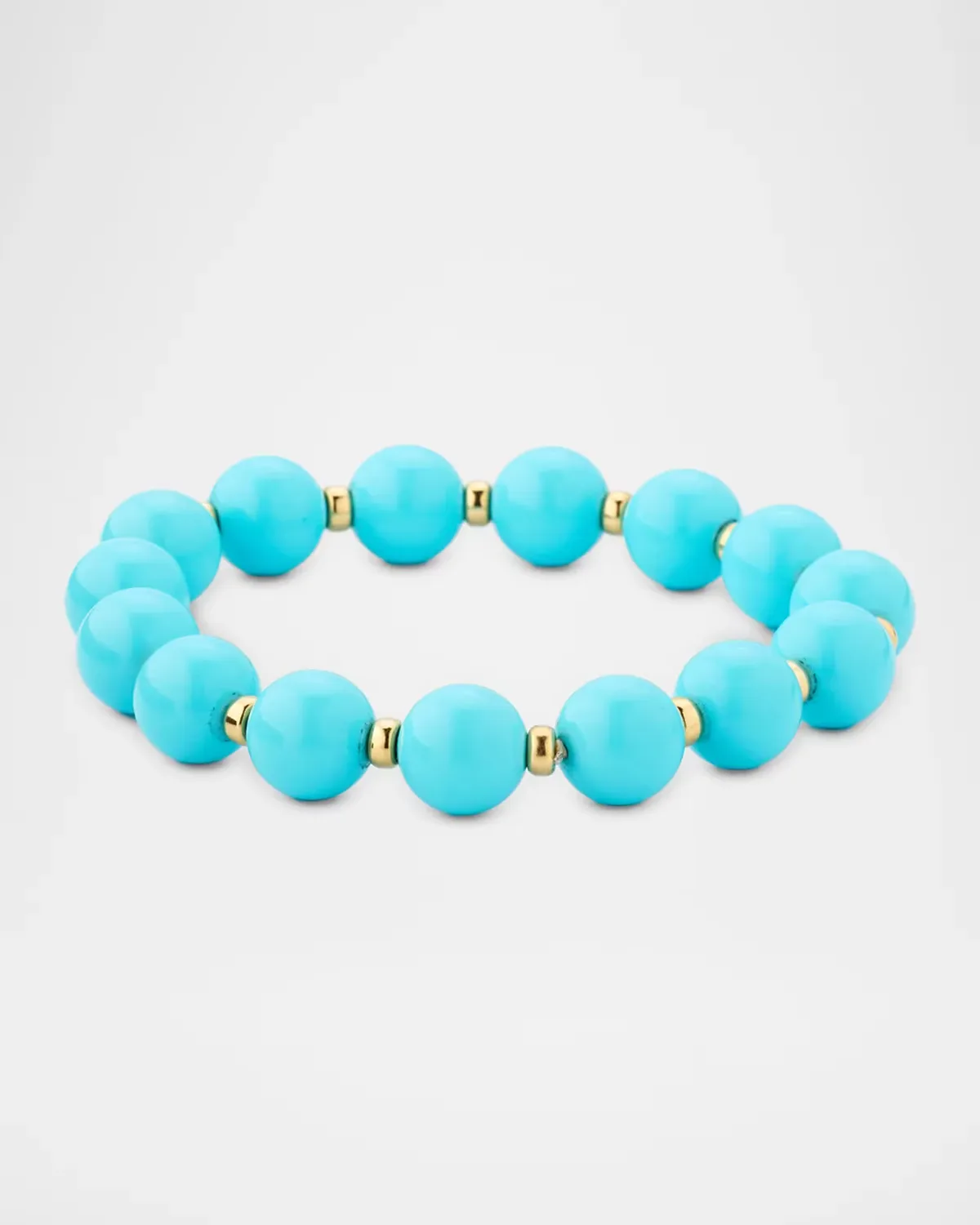 Beyond 18K Yellow Gold 10mm Turquoise Bead Bracelet by Goshwara