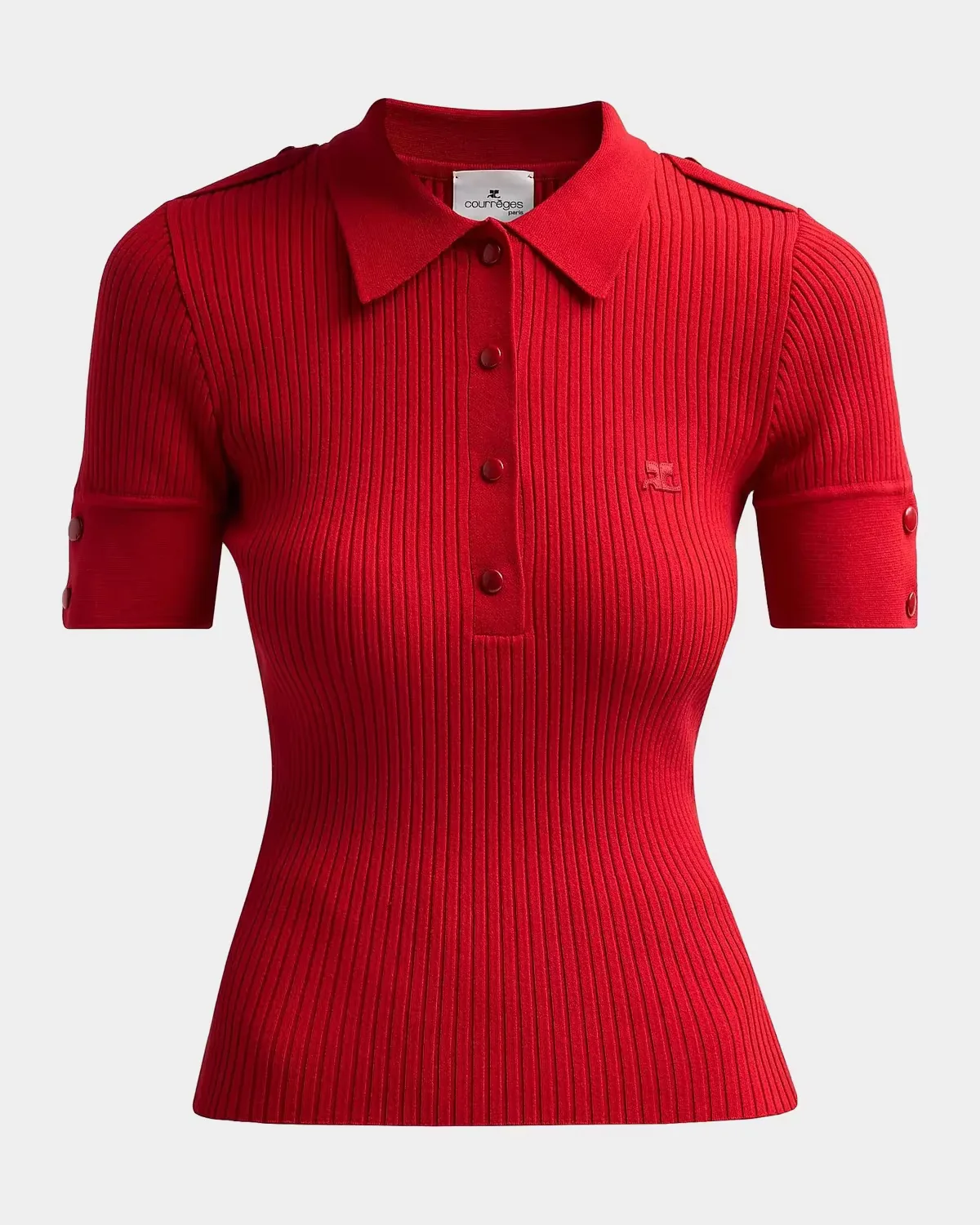 Rib-Knit Polo Sweater by Courreges