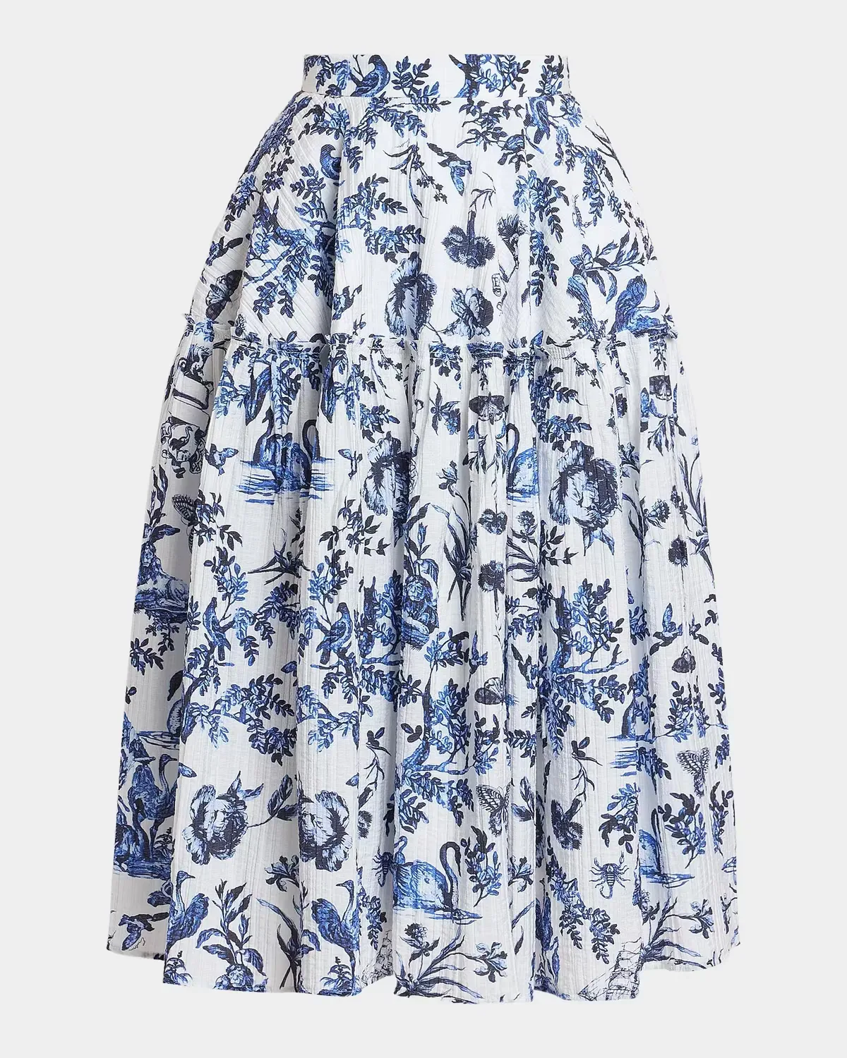 Printed Crinkled Midi Skirt