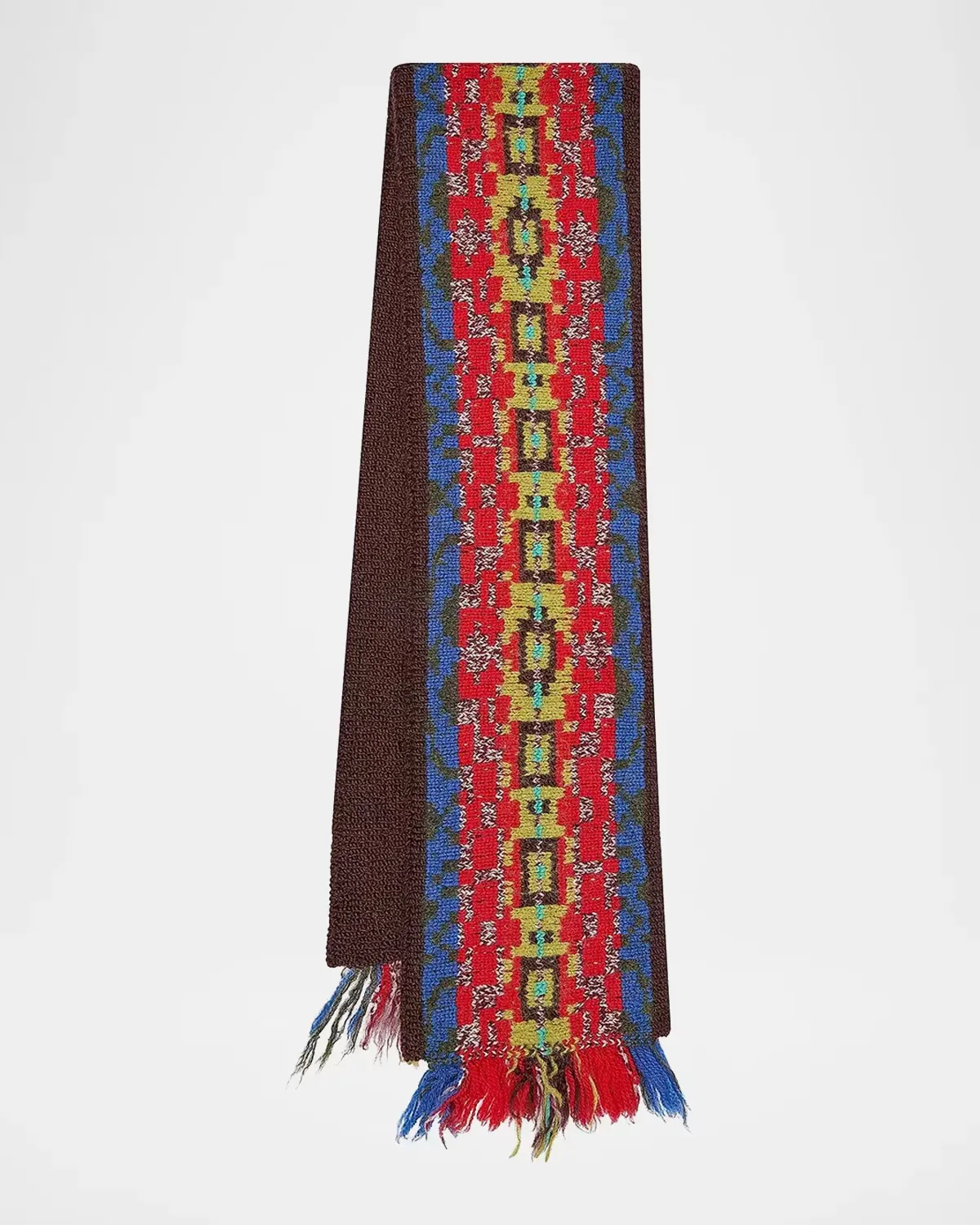 Wool Fair Isle Fringe Scarf by Dries Van Noten