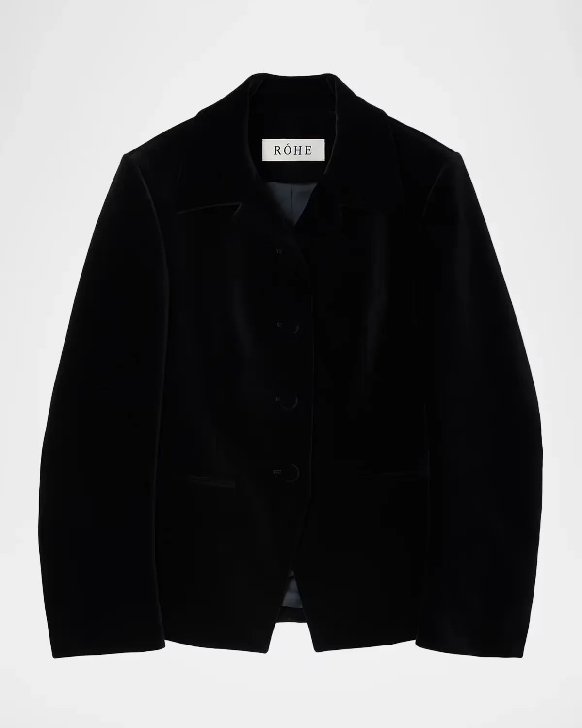 Classic Fitted Velvet Jacket by Rhe