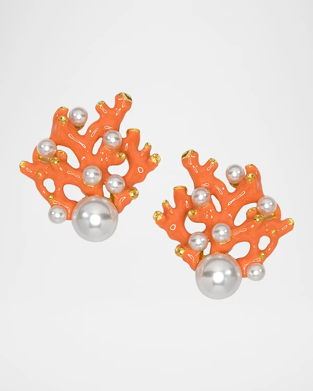 Coral Branch Clip-On Earrings by Kenneth Jay Lane