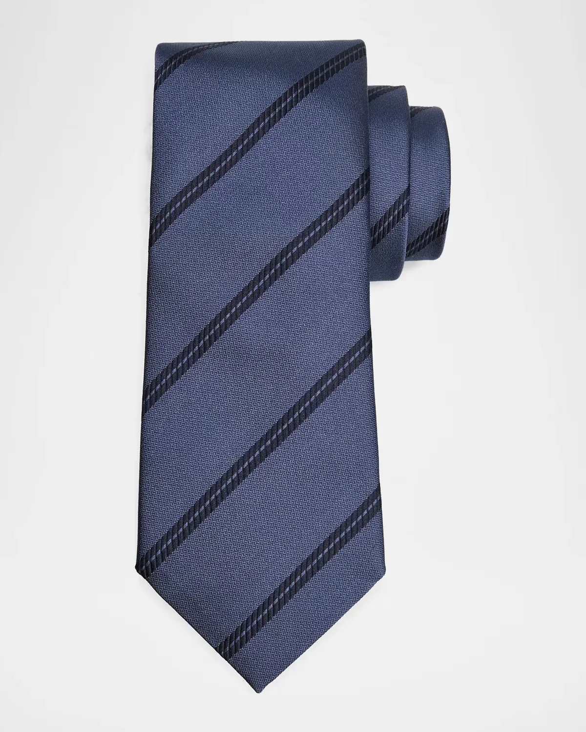 Regimental Stripe Silk Tie by Brunello Cucinelli