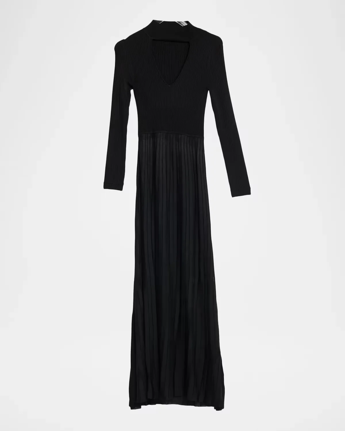 Mock V-Cutout Pleated Maxi Dress by MARIA MCMANUS