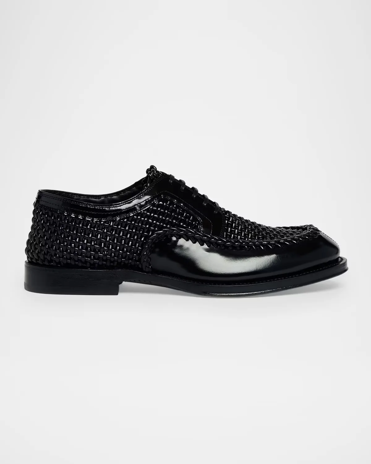 Calfskin Woven Derby Shoes by Dolce & Gabbana