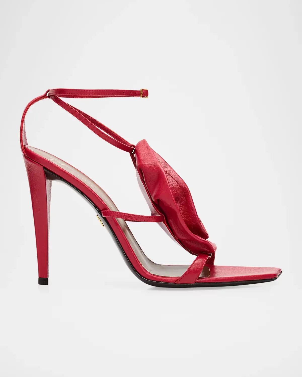 105mm Flower Metallic Leather Ankle-Strap Sandals by Giuseppe Zanotti