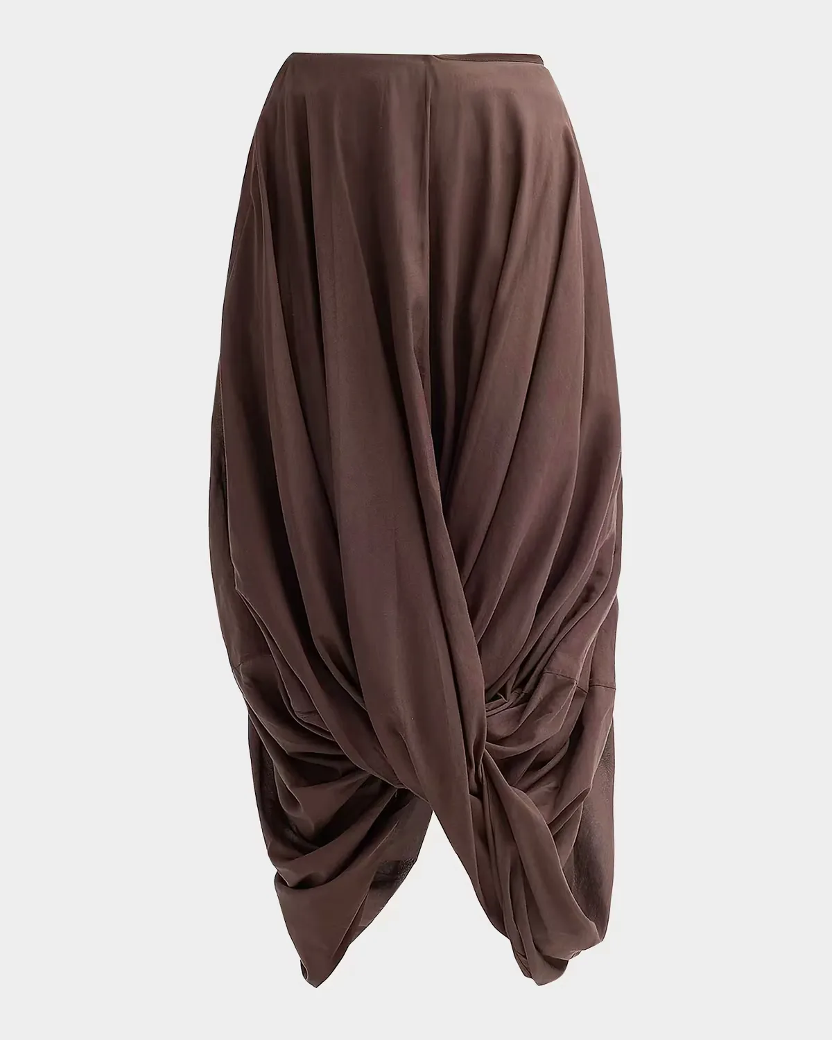 Cocoon Drape Cotton-Blend Midi Skirt by Totême