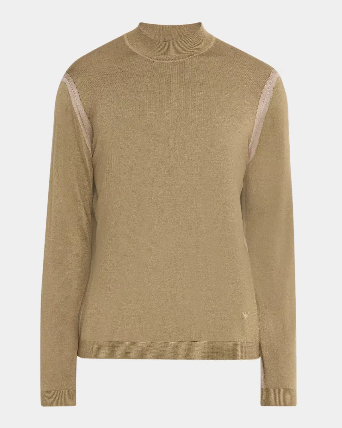 Silk-Blend Knit Mock Neck Sweater by Armani