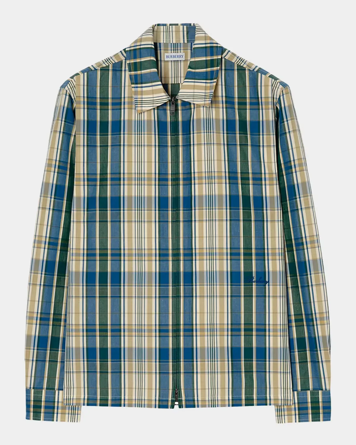 Ollie Plaid Cotton-Linen Overshirt by Burberry