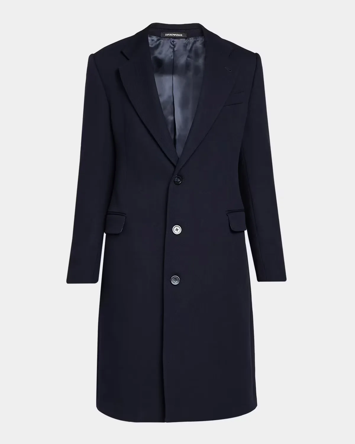 Single-Breasted Wool Twill Top Coat by Armani