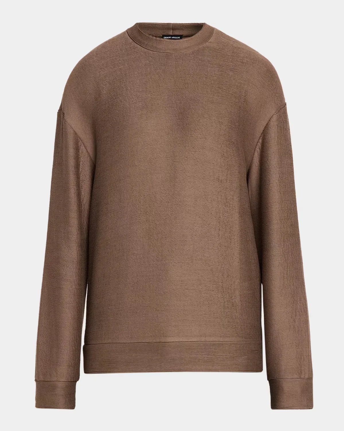 Cotton Rib-Knit Crewneck Sweater by Armani