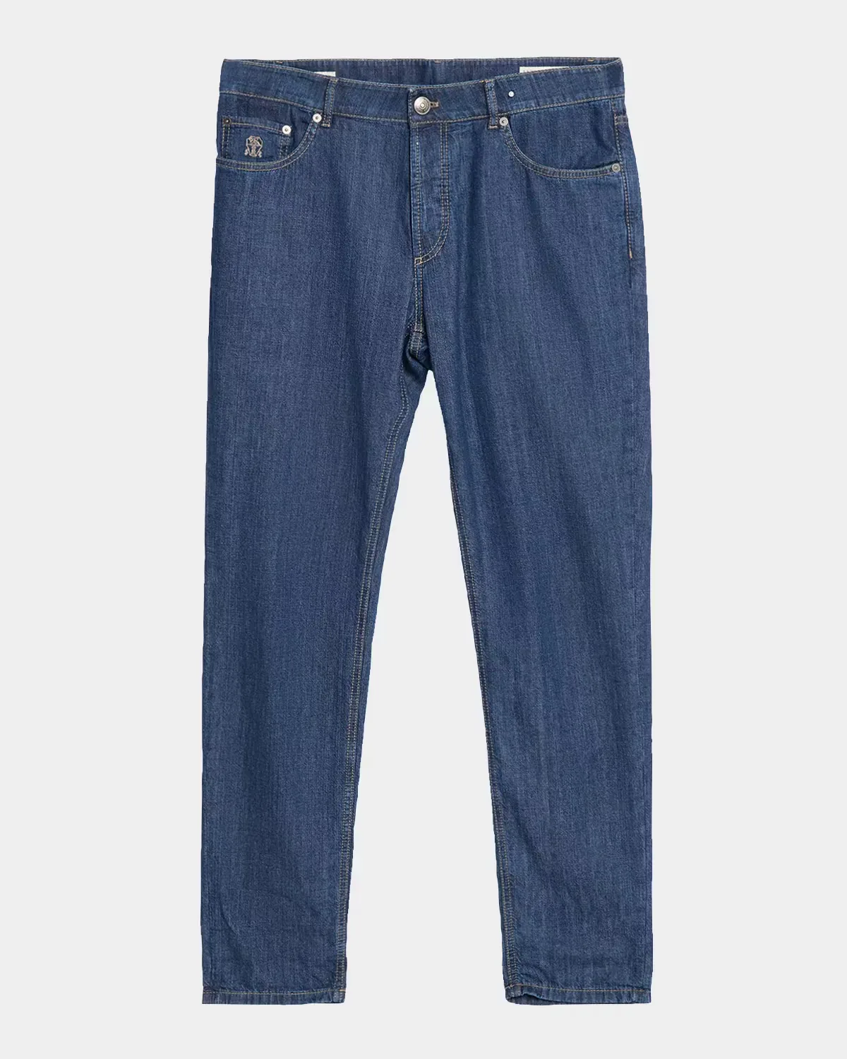 Straight-Leg Denim Five-Pocket Pants by Brunello Cucinelli