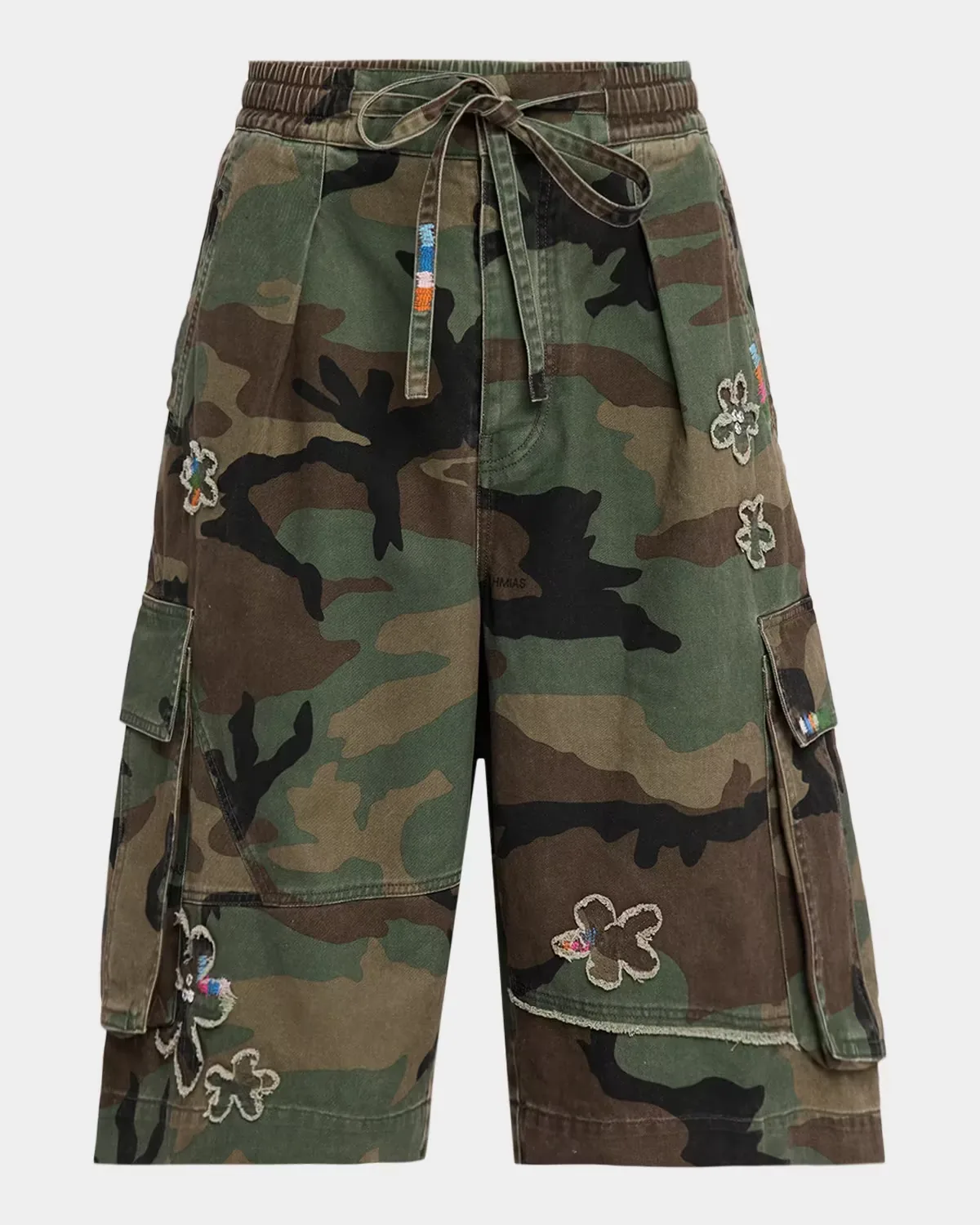 Floral-Appliqué Camo Cargo Shorts by NAHMIAS