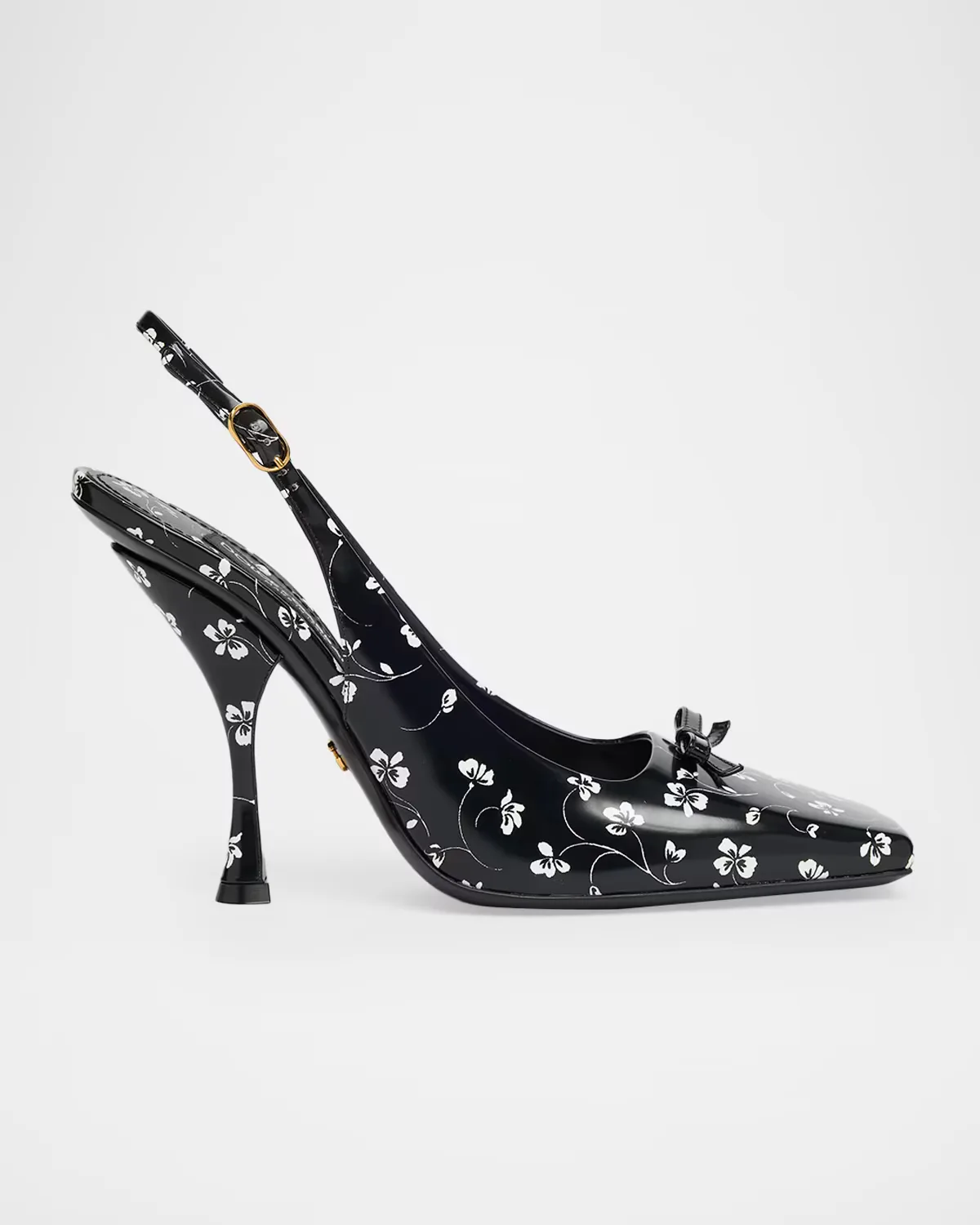 105mm Floral Leather Slingback Pumps by Dolce & Gabbana