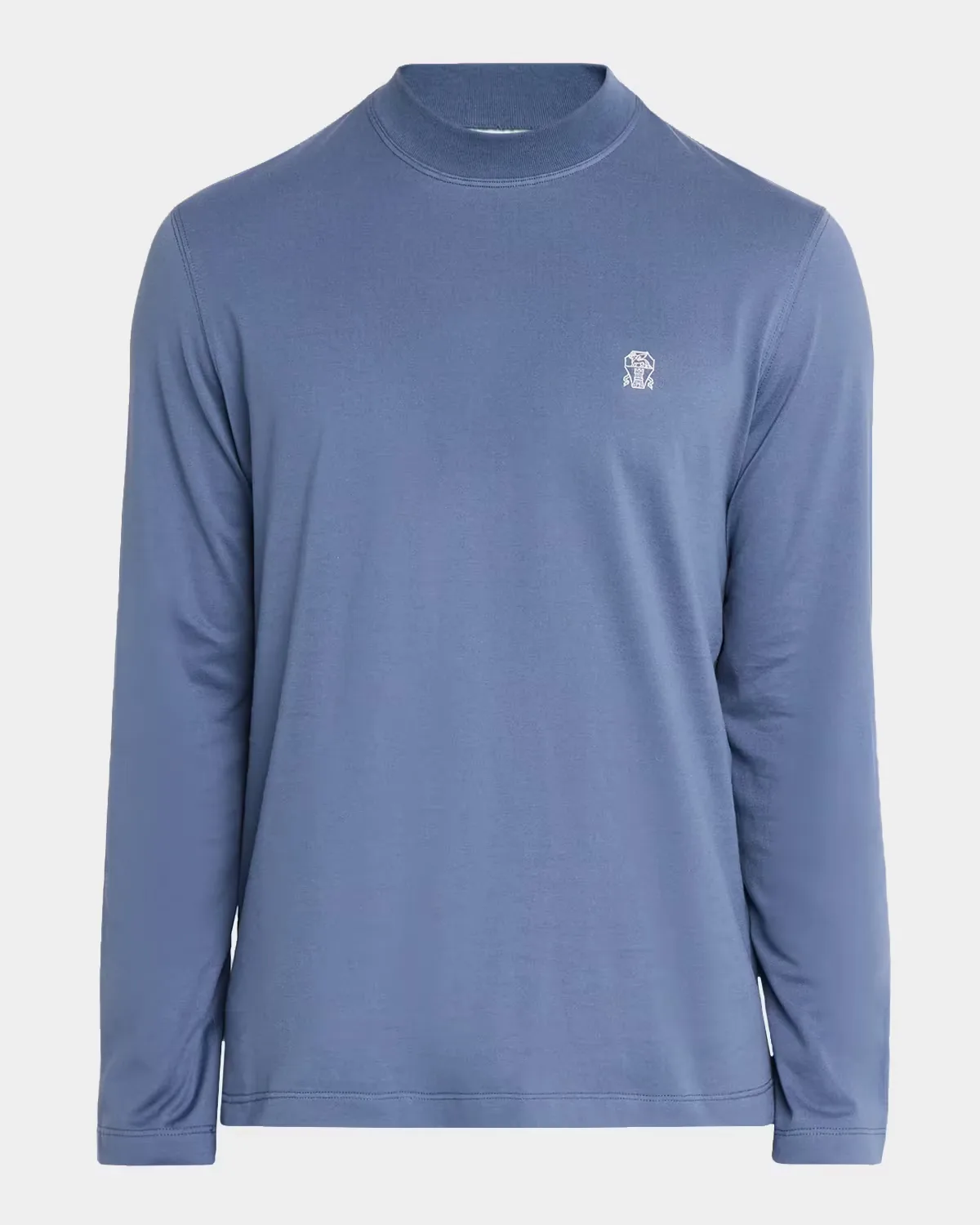 Cotton Crest Mock Neck T-Shirt by Brunello Cucinelli