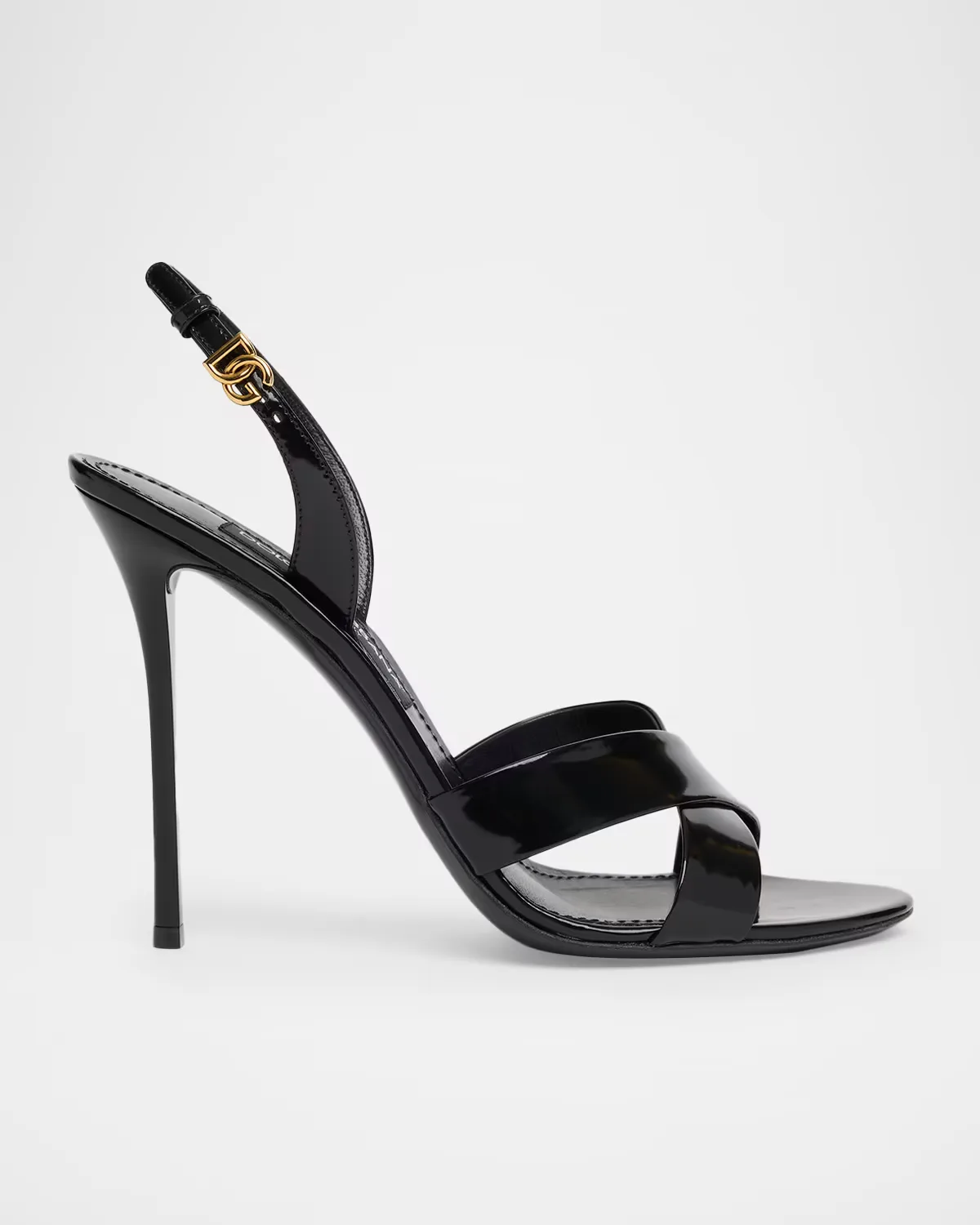 105mm Patent Leather Crisscross Sandals
